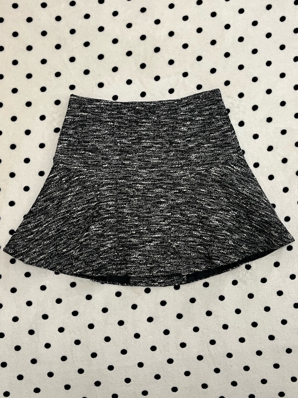 J. Crew Black & White Tweed Plaza Flounce Skirt Size 8